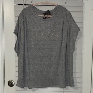 Chic Gray Women's Short Sleeve Tunic Top
